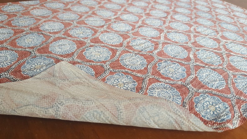 fabric from used Kimono 33cm 50cm Red Blue 13 KOFU Chirimen Floral prints X 19 58 Silk