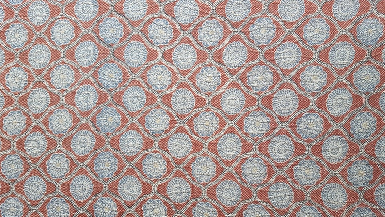 fabric from used Kimono 33cm 50cm Red Blue 13 KOFU Chirimen Floral prints X 19 58 Silk