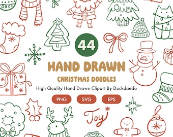 Handritade julklappar Clipart, PNG SVG EPS (digital nedladdning)