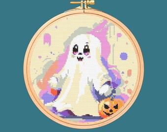 Ghost-kruissteekpatroon, Halloween-pdf (digitale download)