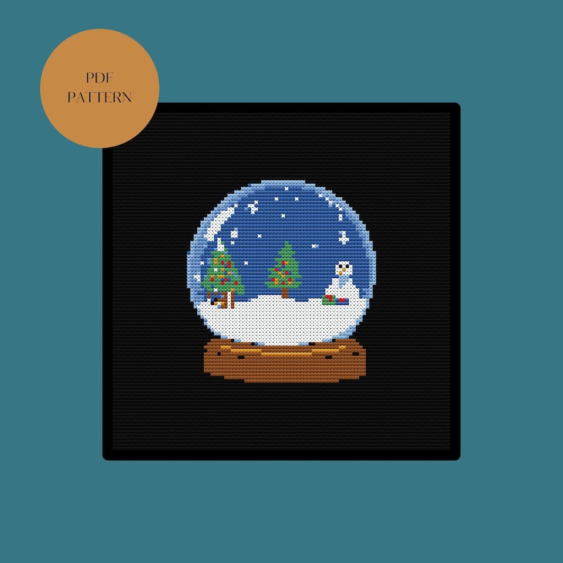 Snow Globe Christmas Cross Stitch Pattern. Downloadable Digital PDF ...