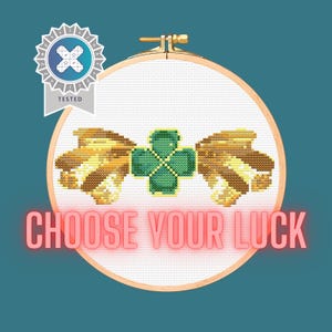 Lucky Four-leaf Clover Cross Stitch Pattern. Downloadable Digital PDF Design.