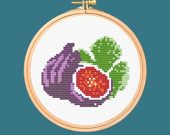 Fig Cross Stitch Pattern: Fruit & Vegetable Design (Digital Download)