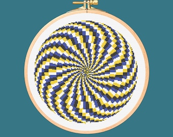 Optical illusion Cross Stitch Pattern. Downloadable Digital PDF Download Design.