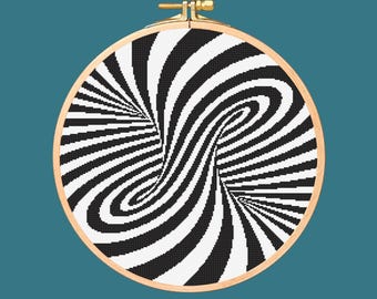 Optical illusion Cross Stitch Pattern. Downloadable Digital PDF Download Design.
