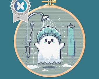 Ghost Shower-kruissteekpatroon, Halloween DIY (digitale pdf)