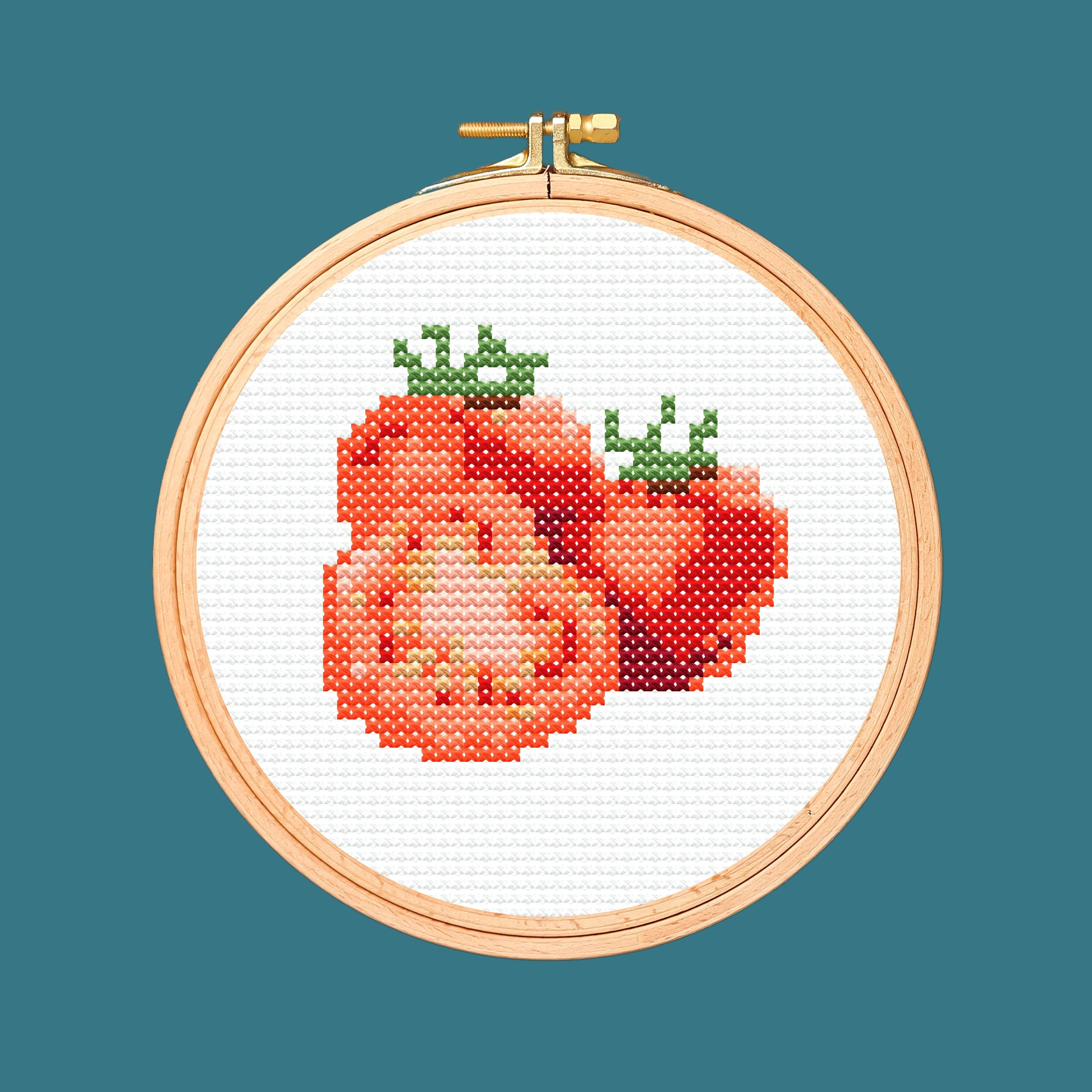 Kit Point De Croix Permin – Tomates – Motif à Compter – 29x37cm – Difficulté Moyenne