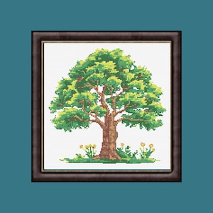 Summer Tree Cross Stitch Pattern - Downloadable Digital Printed PDF Design
