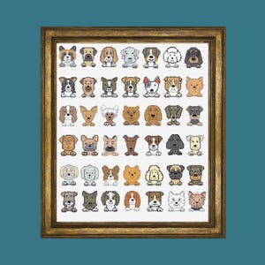 Dog Breeds Cross Stitch Pattern: 42 Genus Designs (Digital PDF)