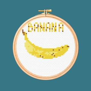 Banana cross stitch pattern. fruits and vegetables cross stitch pattern digital download