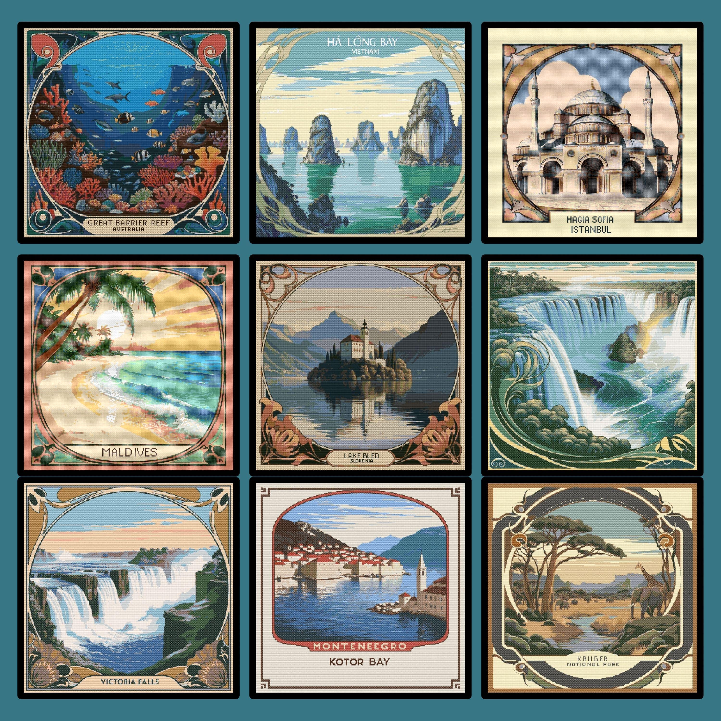 40+ Most Visited Places in the World Cross Stitch Pattern. Digital ...