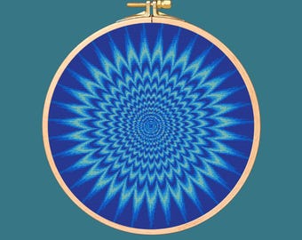 Optical illusion Cross Stitch Pattern. Downloadable Digital PDF Download Design.