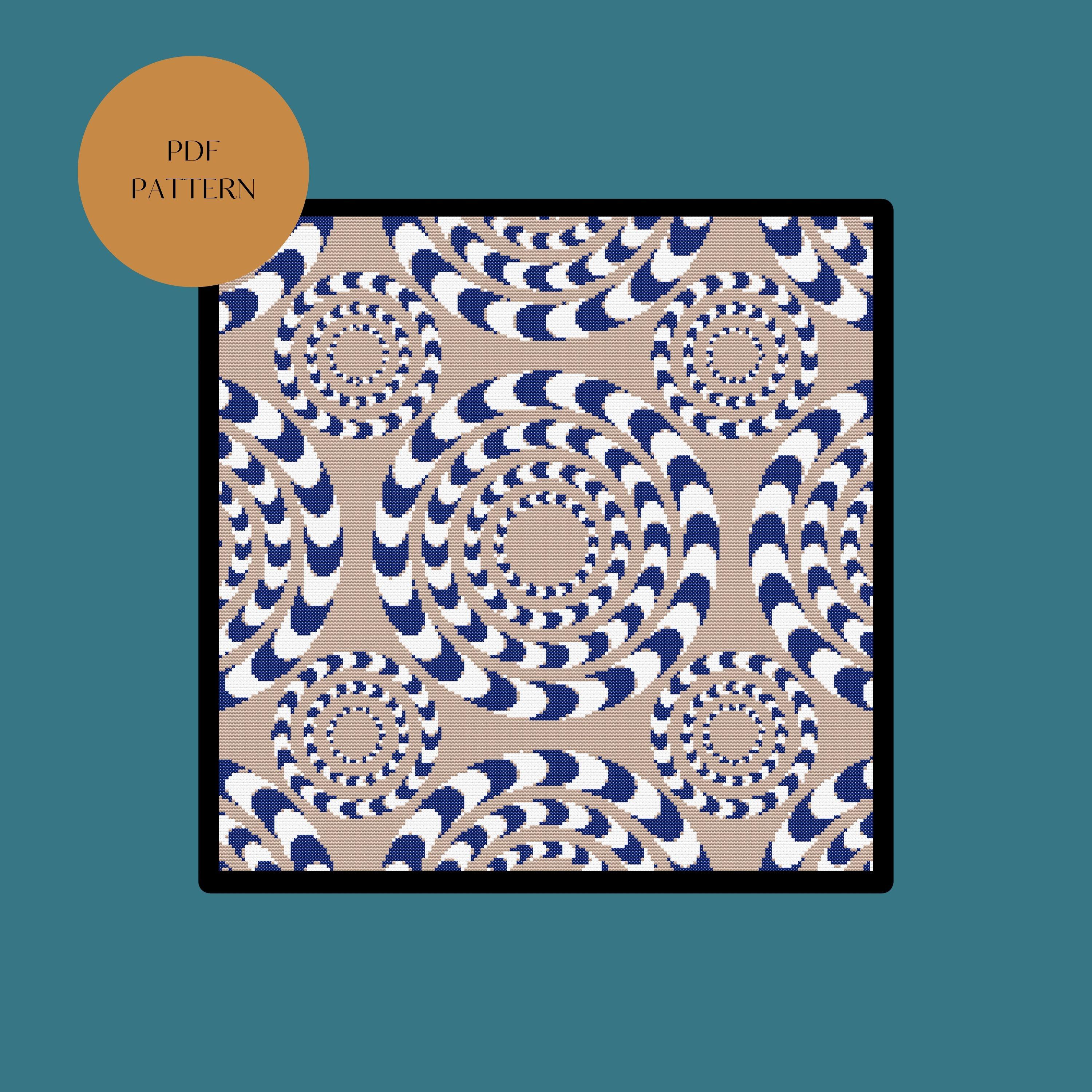 Optical illusion Cross Stitch Pattern. Downloadable Digital PDF Download Design.