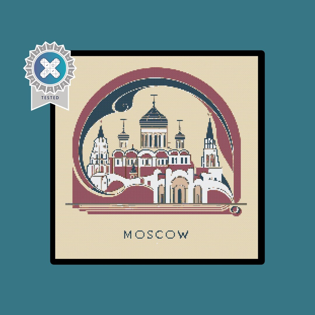 Moscow Russia Art Nouveau Cross Stitch Pattern. Downloadable Digital ...