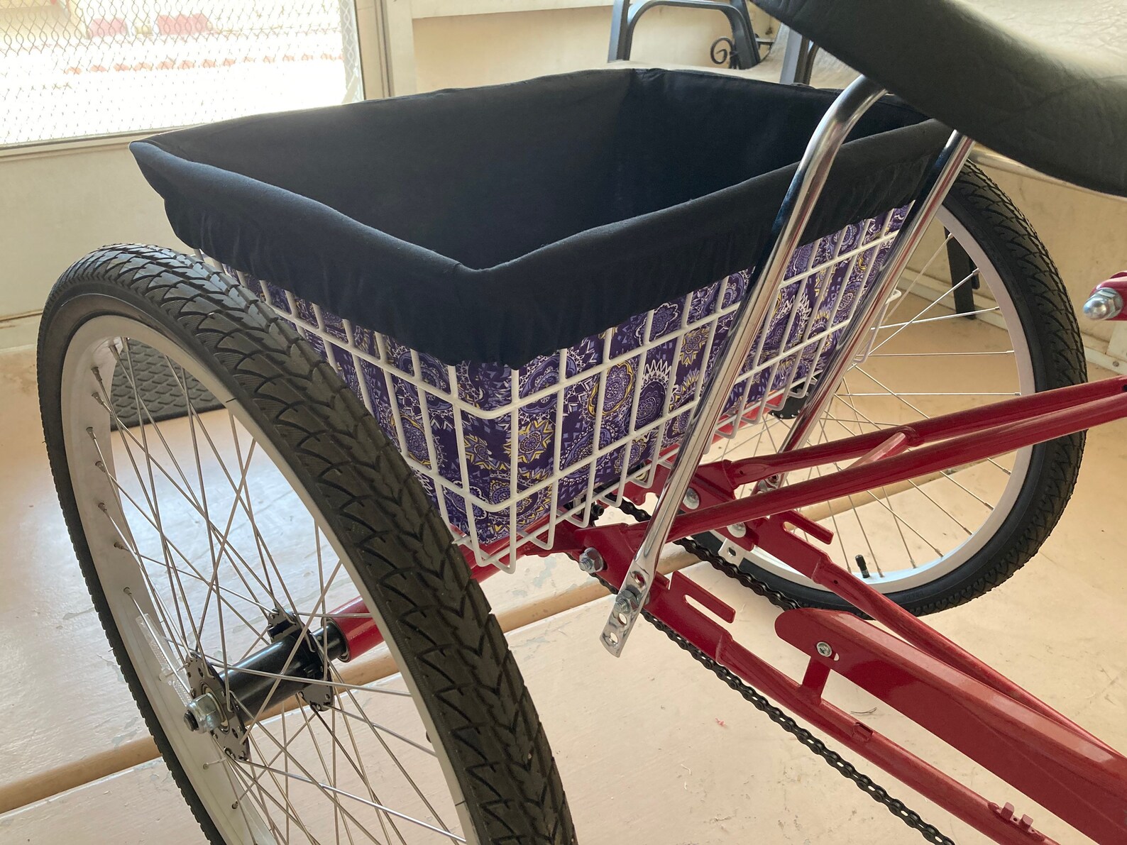 Adult Tricycle Basket Liner Purple and Black Etsy