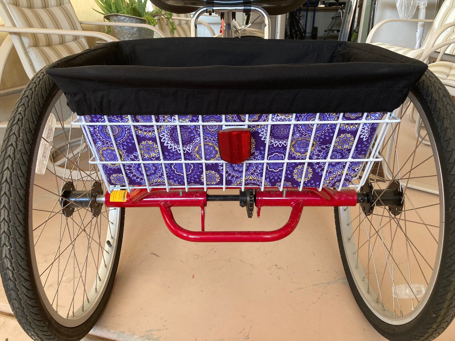 Adult Tricycle Basket Liner Purple and Black Etsy