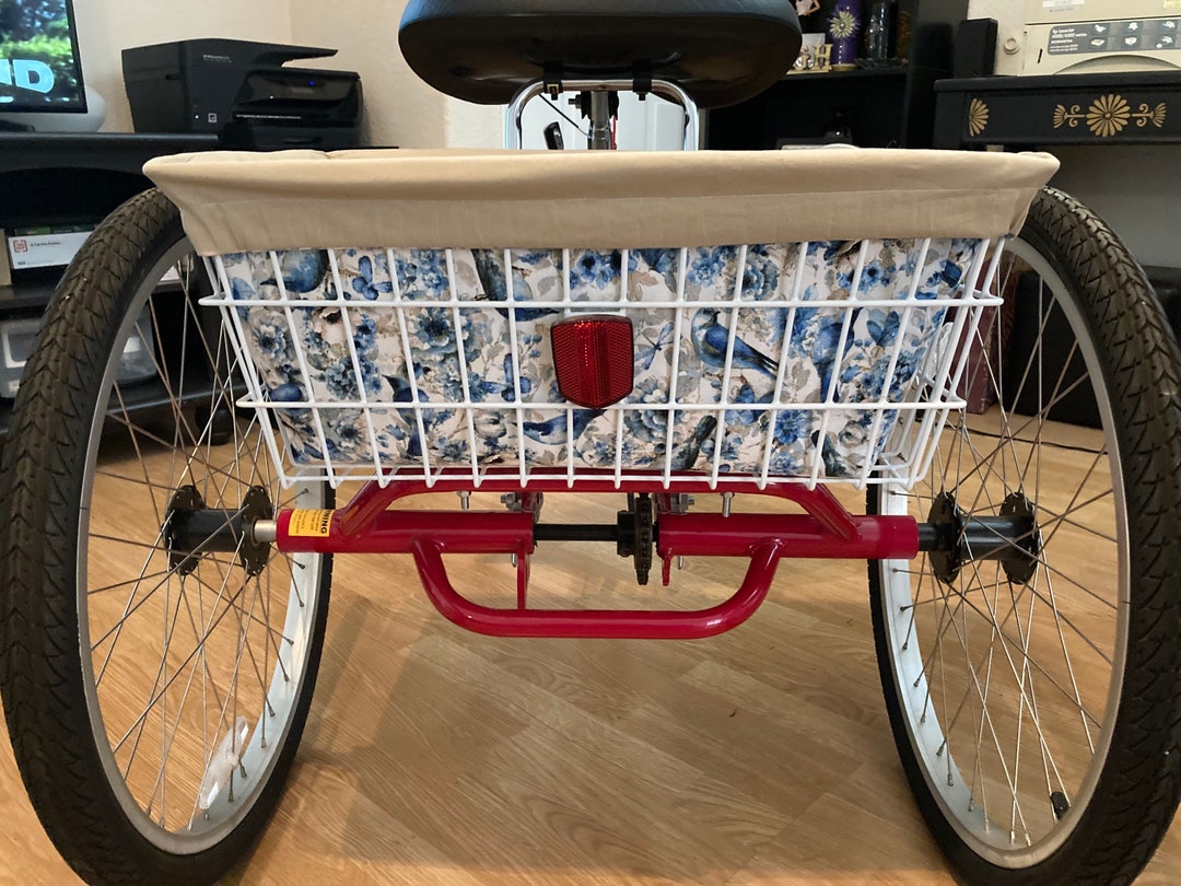 Adult Tricycle Basket Liner Bluebirds Reversible Etsy