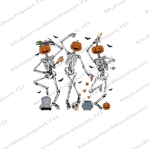 Retro Dancing Skeleton Pumpkin Shirt Design, Halloween Png, Cute Fall Shirt Png, Spooky Season Gifts, Pumpkin Face, Skeleton Shirt, files