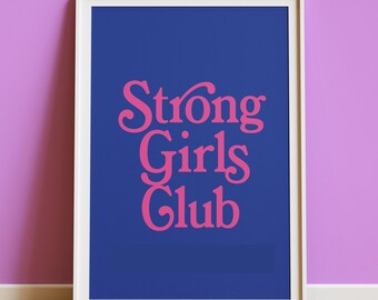 Poster Strong Girls arte murale rosa decorazione rosa stampa girl power potere femminile arte femminile vai ragazza decorazione camera da letto regalo femminile forte donna