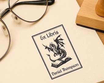 Sello personalizado para bibliotecas – Ex libris personalizados para libros (Dragón y más diseños)