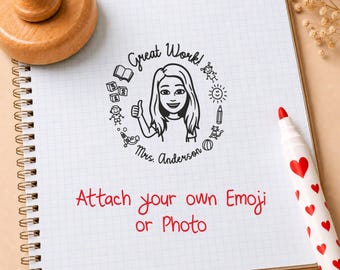 Personalisierter Lehrer Gesichtsstempel: Personalisierter Emoji Gradierstempel