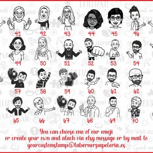 K&ouml;nnte beinhalten: Eine Sammlung von 32 schwarz-wei&szlig; Emoji-Illustrationen, die jeweils eine Person mit verschiedenen Ausdr&uuml;cken und Gesten darstellen. Das Bild enth&auml;lt den Text: "Sie k&ouml;nnen eines unserer Emojis ausw&auml;hlen oder Ihr eigenes erstellen..."