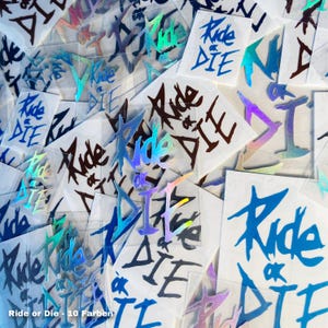 Ride or Die Sticker – MTB Helm Aufkleber für Fahrrad, Auto  Laptop – Vinyl wetterfest & einfarbig