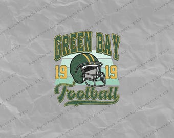 Vintage Green Bay Football PNG, Retro Sports Clipart (Digital Download)