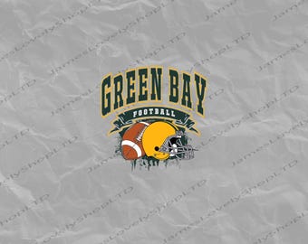 Vintage Green Bay Football PNG, Retro Sports Clipart (Digital Download)