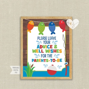 Baby Advice Sign, Fishing Party Advice Signs, Fishing baby shower, baby shower advice, advice for baby sign, printable shower sign, A1