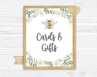 Printable Bee Gifts Sign, Sweet as can bee, sweet as can bee Gifts Sign, sweet to bee one, sweet treat sign, cards and gifts printable sign