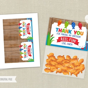 Angeln Gefälligkeiten, Goldfisch Crackers Gefälligkeiten, Party Favor behandelt, Goldfisch Gefälligkeiten druckbar, druckbare Favor Bag Topper, die Große, A1