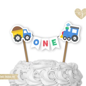 Transportation Cake Toppers, Printable Cake Toppers, Truck Cake Topper, Birthday Cake Topper, Truck Birthday, Construction Party Cake Topper