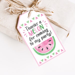 One in a Melon Favor Tags, Watermelon Favor Tags, Melon Birthday Favors, One in a Melon Thank You Notes, Melon Party Decor, Printable Favors