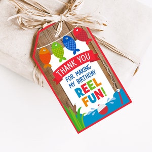 Etiquetas de lembranças de pesca, etiquetas de lembranças para impressão, lembrancinhas de aniversário de pesca, notas de agradecimento de pesca, decoração de festa de pesca, o grande, A1