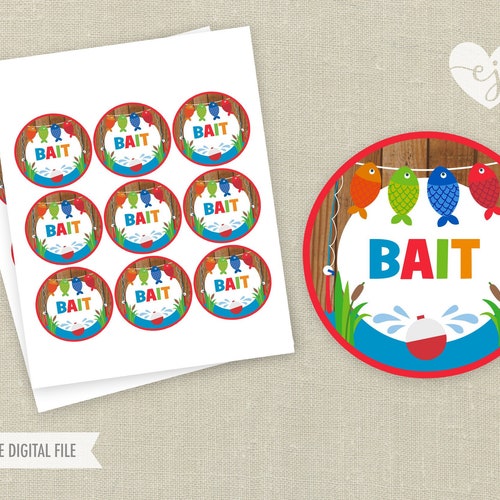 Live Bait Fishing Party Favor Tags Printable Fishing Party - Etsy