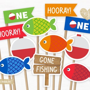 Fishing Birthday Centerpiece Printables: The Big One Party Decor (Digital Files)