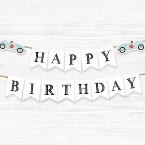Printable Banner, Race car Happy Birthday Banner, car Birthday Banner, two fast two curious, race car Birthday Decor, race car banner, A2