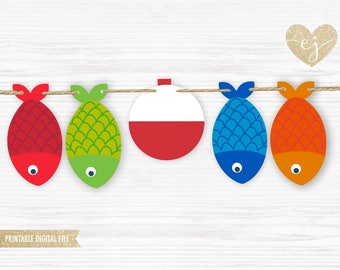 Fish Birthday Banner, Fish Banner, Printable Fishing Banner, Birthday Banner, The Big One Banner, Fishing Birthday Banner, A1