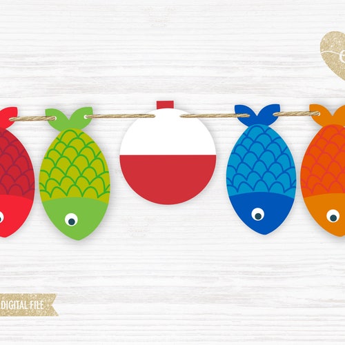 Fish Birthday Banner Fish Banner Printable Fishing Banner - Etsy