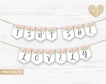 Printable Banner, ONEderful Bunting, Onederful Banner, Onederful birthday printable, isn't she lovely, Birthday Decor, Onederful party