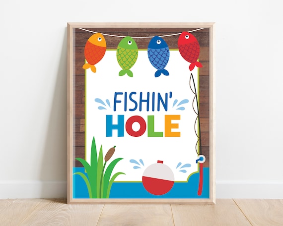 Fishin' Hole Sign, Fishing Table Sign, Fishing Party Food Signs