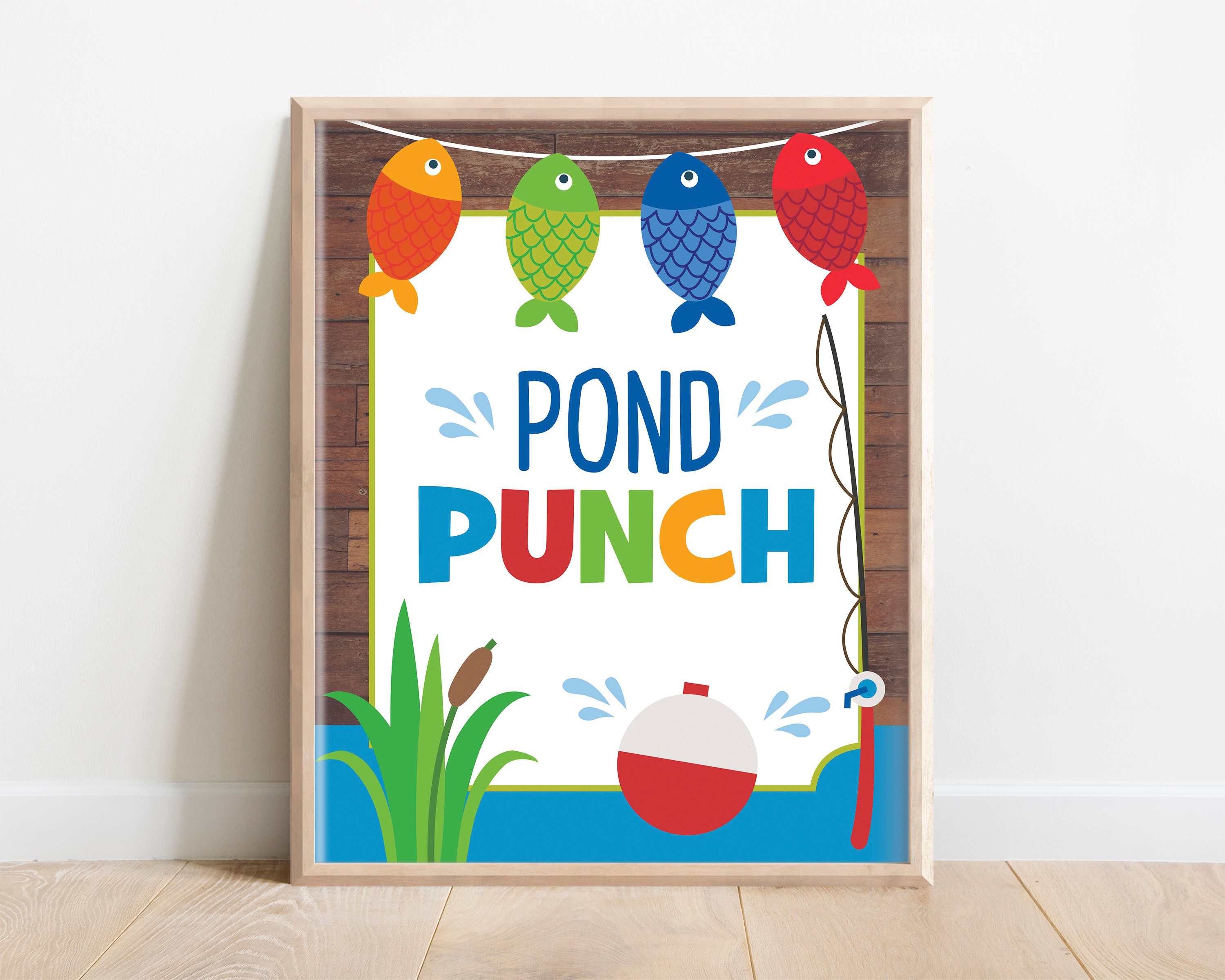 Pond Punch Sign, Fishing Table Sign, Fishing Party Food Signs
