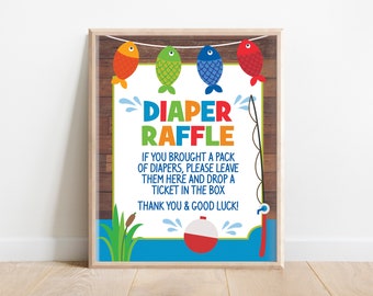 Diaper Raffle Sign, Fishing Diaper Raffle Signs, Fishing Baby Shower, Reel excited baby shower, Fisherman baby shower, fishing game sign, A1