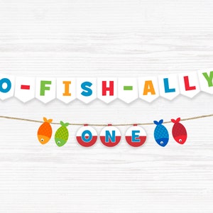 Fishing Banner, Fish Happy Birthday Banner, Fishing Printables