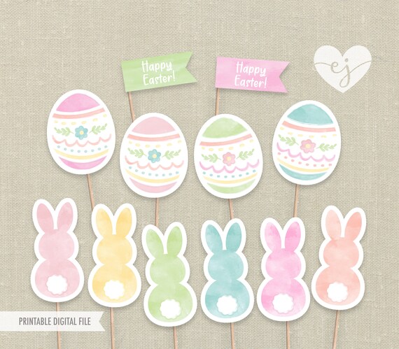 Easter Cupcake Toppers Printable Cupcake Toppers Easter | Etsy Australia