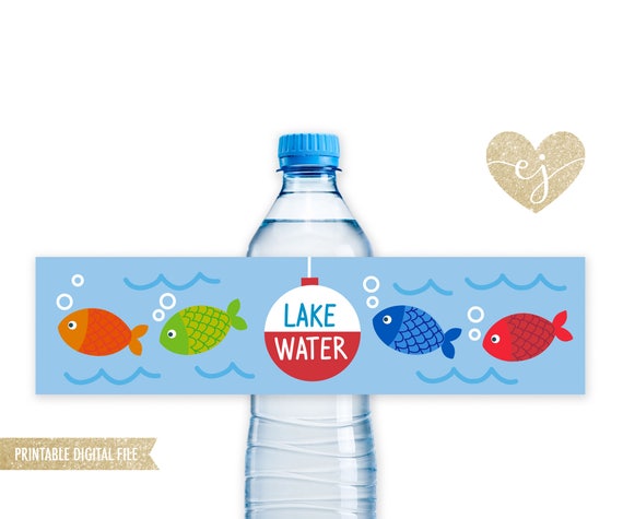 Printable Fishing Water Bottles, Fishing Bottle Labels, The Big One,  Fishing Bottle Labels, Lake Water Stickers, Lake Water labels, A1