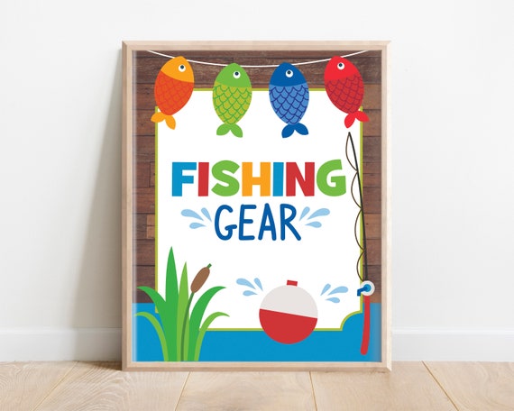 Fishing Gear Sign, Fishing Table Sign, Fishing Gear Signs, Fishing Party  Decor, Reeling in the Big One, Ofishally One Party Decor, A1 -  Hong  Kong