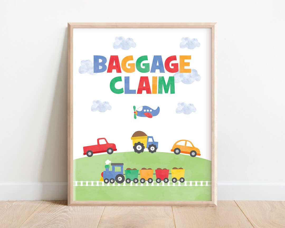 Printable Baggage Claim Sign, Transportation Sign, Baggage Claim, Train ...