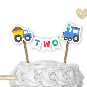 Transportation Cake Toppers, Printable Cake Toppers, Truck Cake Topper, Birthday Cake Topper, Truck Birthday, Construction Party Cake Topper